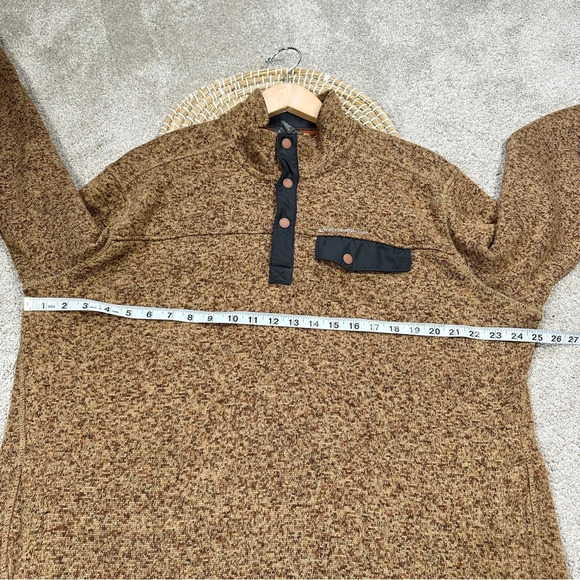 Eddie Bauer Men’s Convector Snap Mock Sweater Snap T Pullover Fleece Brown L - Picture 12 of 13